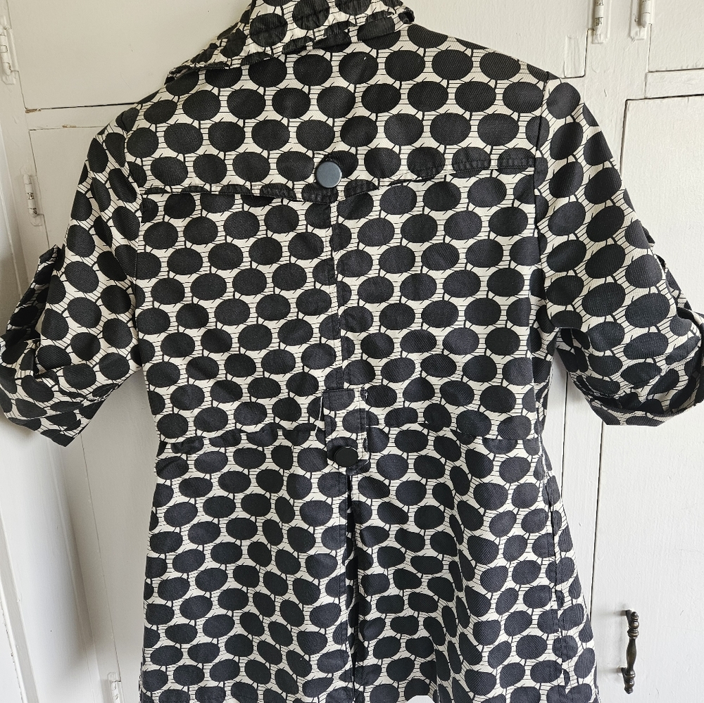 XXI black/white polka dot short sleeved jacket Size M - Picture 7 of 8